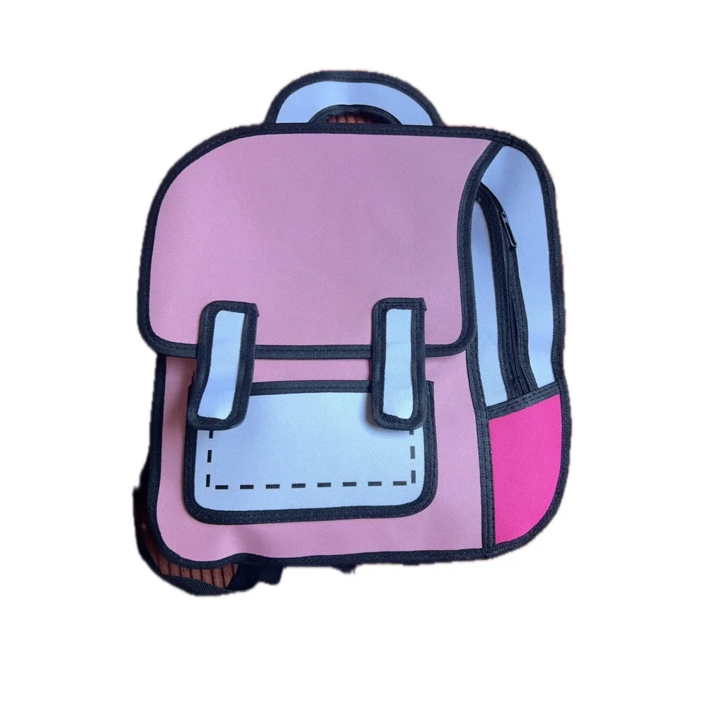 Unbranded 2D Jump Style Backpack Women's Size OS Pink Good Cartoon‎ Effect